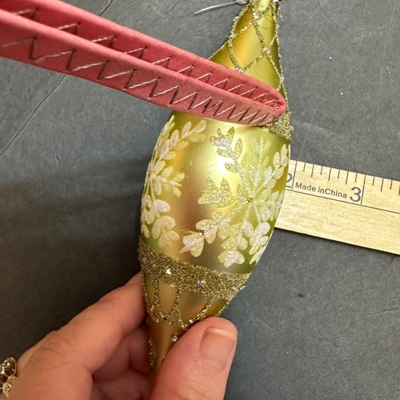 John Toole Icicle Shaped Gold Glass Christmas Ornament - Picture 11 of 11